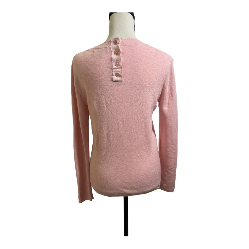 Banana Republic womens merino wool sweater 1/2 button back. Pink size Large - Picture 7 of 10